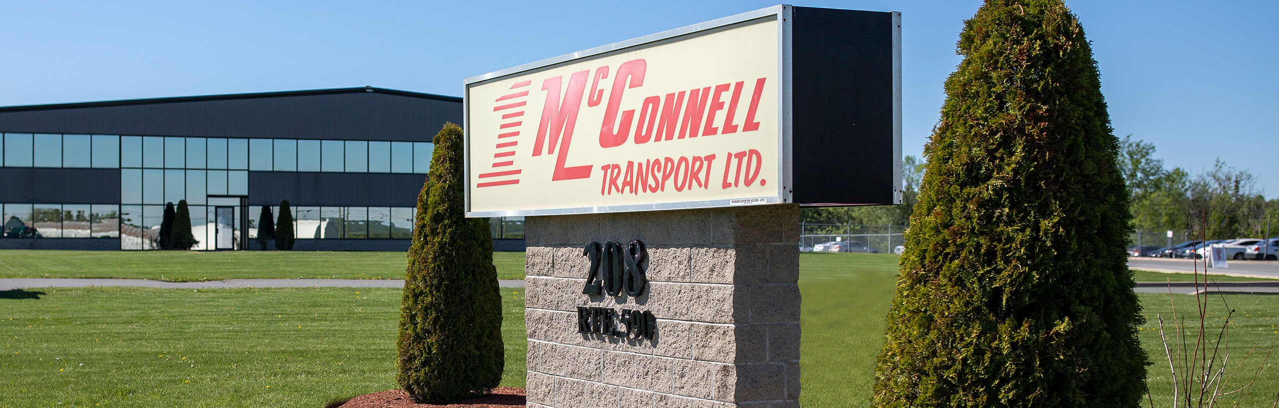 McConnell Transport sign in front of their office building